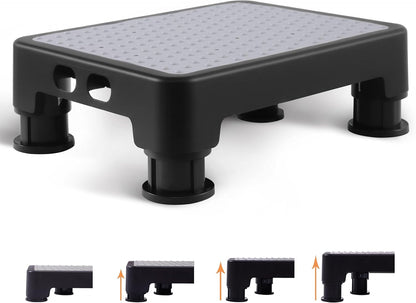 CHIKILLA Adjustable Step Stool for High Beds and Cars, 650lb Heavy Duty Bed Step for Elderly, Non-Slip Mobility Platform for Bathtub, Kitchen, SUV, 4 Height Levels 3.4-5.4" Portable Stair Assist, Gray