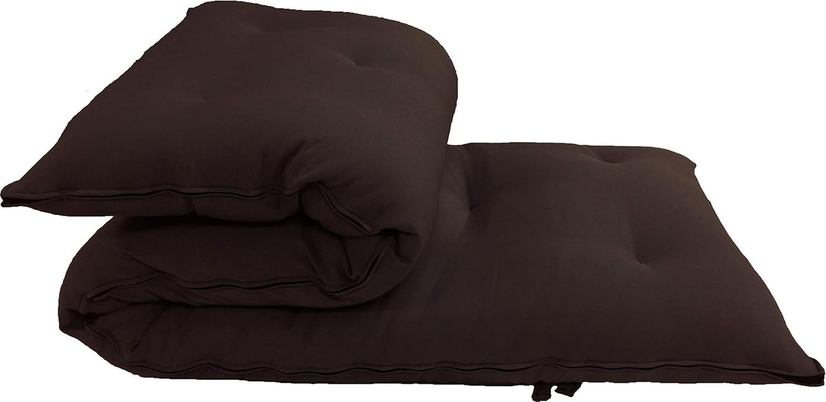 Twin Size Traditional Japanese Floor Futon Mattresses, Tatami Foldable Cushion Mats, Yoga, Meditaion 80 x 39 x 3 (Brown)