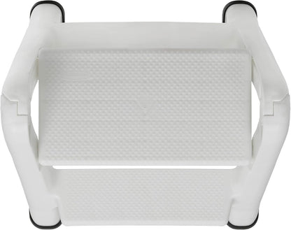 Rubbermaid FG420903WHT EZ Two Step Durable Folding Plastic Ladder Step Stool with Skid Resistant Foot Pads, White (2 Pack)