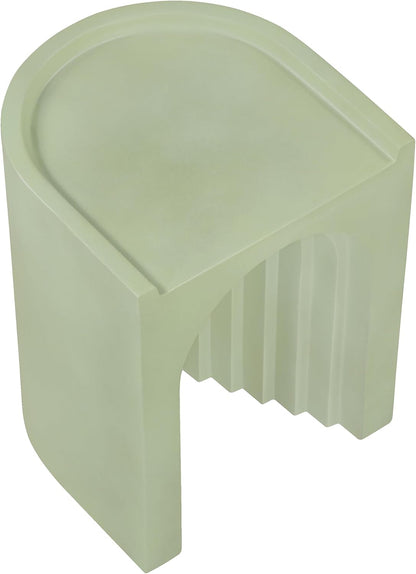 Meridian Furniture 646Green-ET Avenda Collection Art Deco End Table with Finished Concrete that can be Used for Indoors or Outdoors, 14.25" W x 14.25" D x 18.75" H