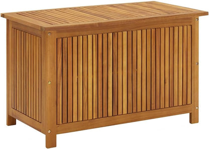 Wood Garden Backyard Organization, Wooden Garden Storage Box for Patio Furniture and Outdoor Cushions, 35.4"x19.7"x22.8",-337