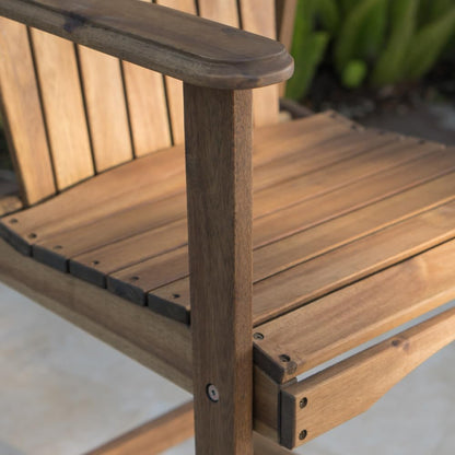 Saiveina Outdoor Acacia Wood Adirondack Barstools, Set of 2, Natural Stained