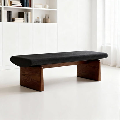 Modern Wooden Sofa Bedroom Bed end Bench Hotel Leisure Entryway(Small)