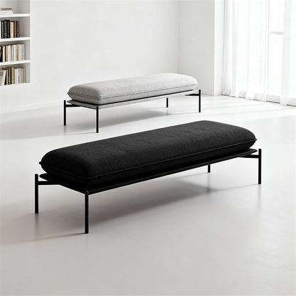 Modern Stainless Steel Bed end Stool Bedroom Dressing Room Rest Area Fabric Shoe Changing Entryway(Small)