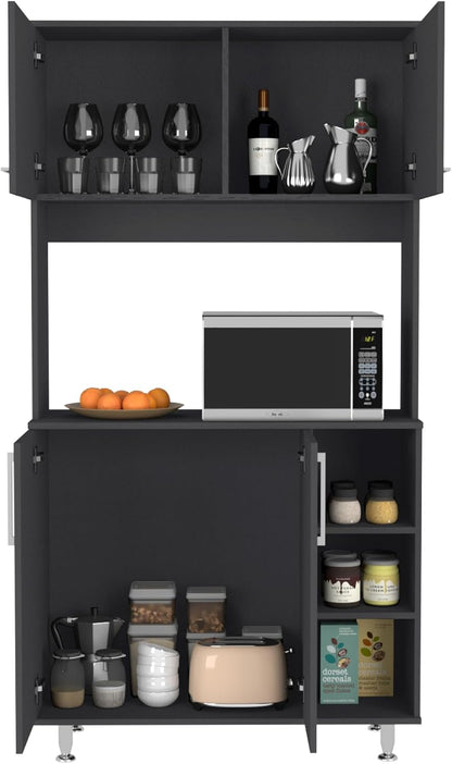 Pantry Cabinet Delaware, Kitchen, Black