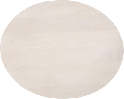 Kate and Laurel Sureda Modern Wooden Oval Side Table; 20 x 16 x 22; Bleached Wood; Transitional Wood End Table for Use as Bedroom Nightstand or Living Room Plant Stand Table