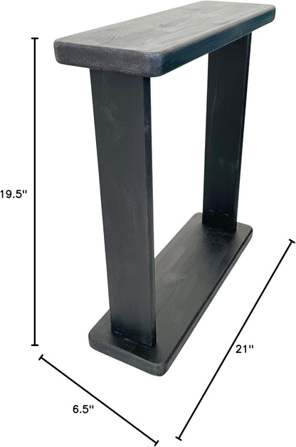 Very Narrow 7 inch Wide Side Table for Small Apartment Between Chairs, Skinny Table for Recliner, Couch, Chairs, Thin Slim End Table for Living Room, Bedroom, Drinks (Black)