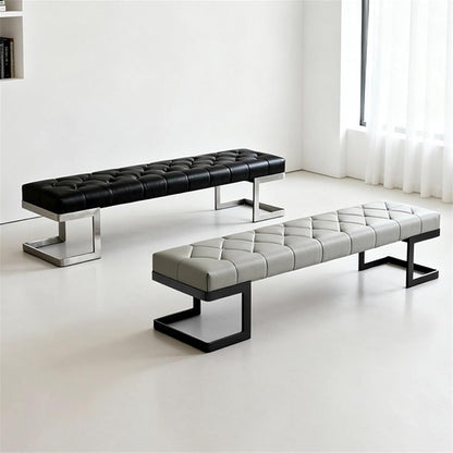 Modern Leather Bed end Stool Bedroom Dressing Room Living Shoe Changing Entryway(XS)