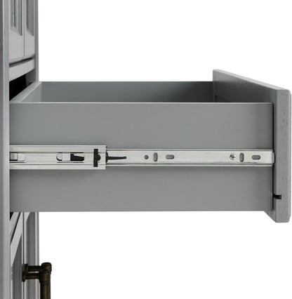 Maykoosh Kitchen Pantry Cabinet - Large Storage, Adjustable Shelves, Distressed Gray Finish