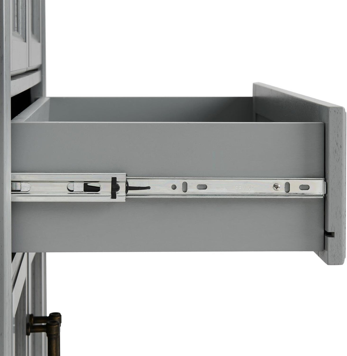 Maykoosh Pantry Cabinet Set, 2 Piece Storage Organizer, Distressed Gray, Metal Hardware