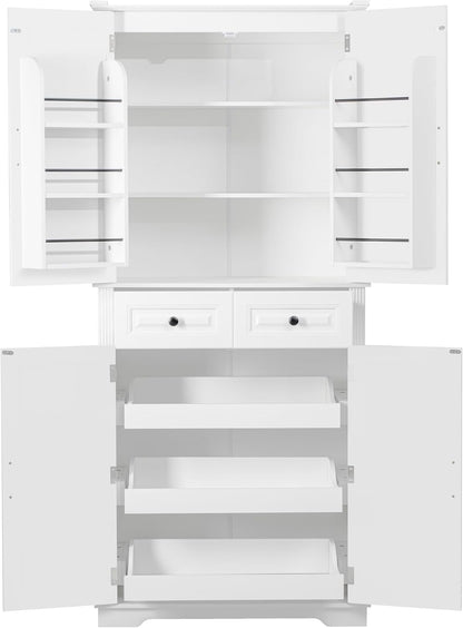71" Tall Kitchen Pantry Cabinet with Storage, Cupboard for Kitchen