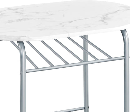 Yaheetech 3-Piece Dining Table Set, Breakfast Bistro Table Set for 2, Small Kitchen and Table Chairs Set of 2 with Metal Frame and Storage Rack for Small Space/Apartment/Dorm Room, White