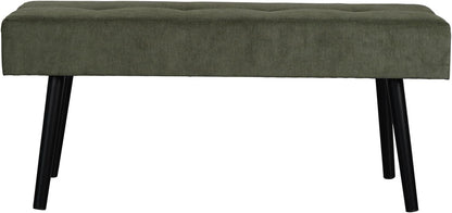 Comfy to go Entryway Bench - Green Bench for Bedroom, Modern Ottoman End of Bed, Corduroy Padded Benches for Living Room, Foyer, Mudroom, Hallway - 39" L x 14" W x 17" H | Corduroy Padded Benches for Living Room, Foyer, Mudroom, Hallway - 39" L x 14" W x