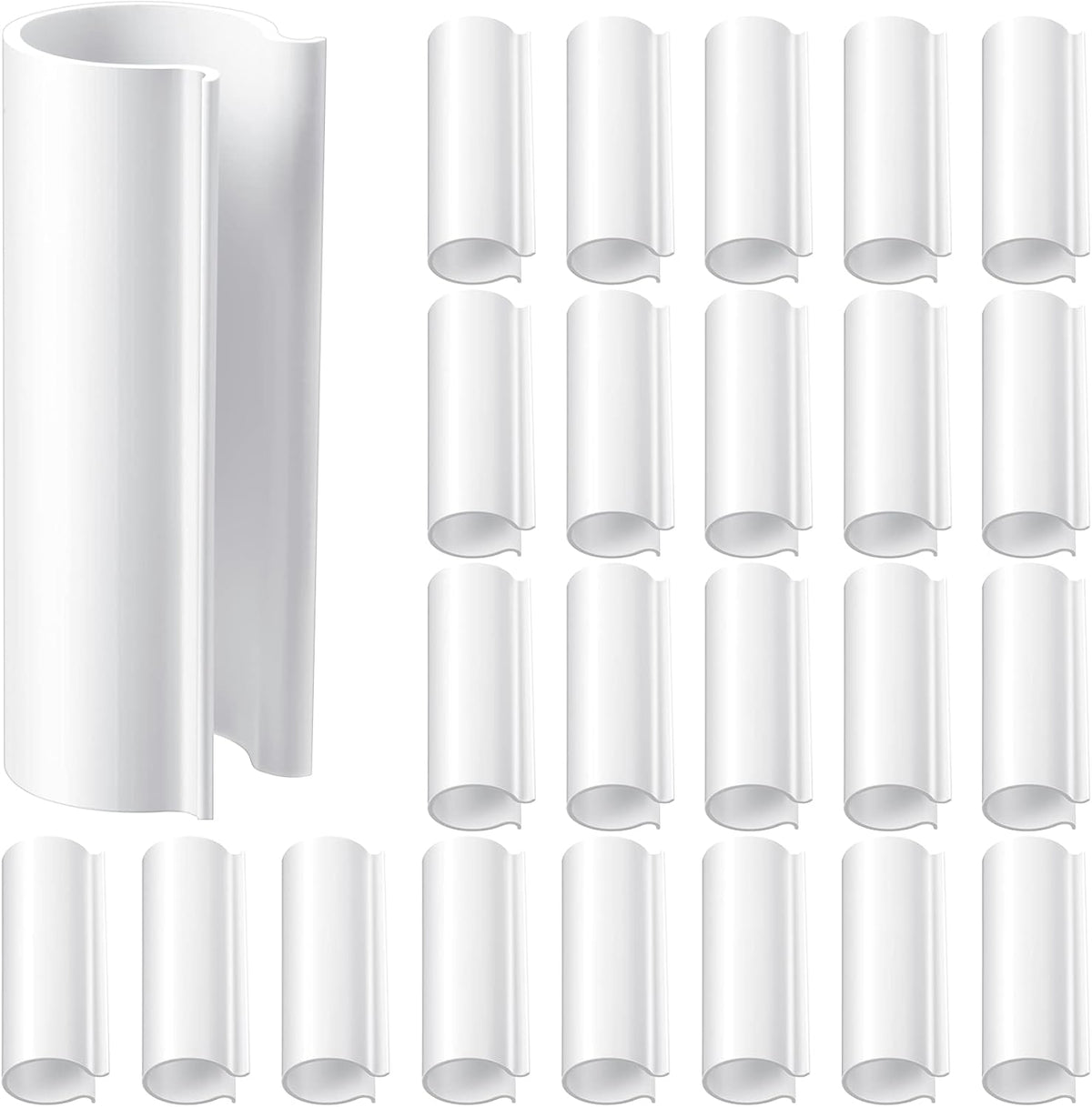 Jetec 32 Pcs PVC Pipe Clips Pool Cover Clamps for Above Ground Pool Greenhouses, Row Covers, Garden, Shelters, Bird Protection, 2.4 Inch Long(for 1/2 Inch PVC Pipe,White)