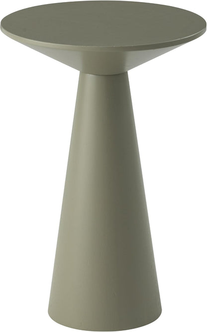 COZAYH Small Pedestal End Table Round Farmhouse Martini Table Wood Plant Stand Rustic Drink Table for Small Space Living Room, Sage Green
