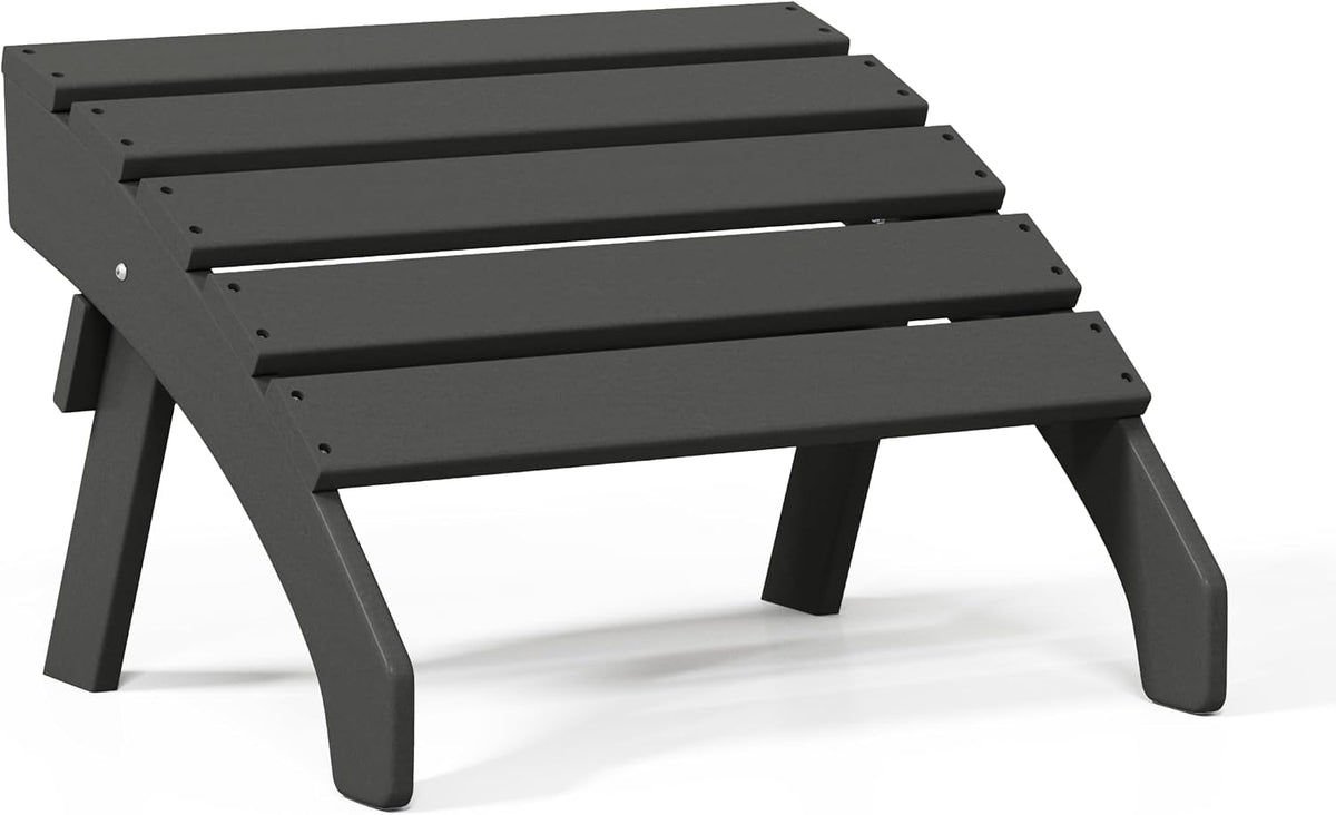 WestinTrends Dylan Outdoor Patio HDPE Adirondack Ottoman Footrest, Gray
