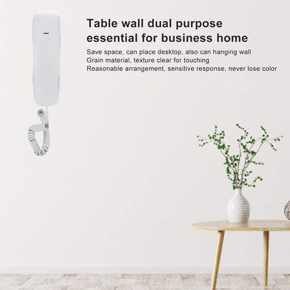 Upgrade A061 White Table Wall Mounting Extension Telephone Corded Phone Desk Phone with One Key Re Dial Save Space for Home Business