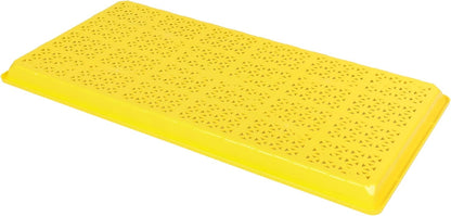 SUNPACK 10" x 20" Heavy Duty Mesh Plastic Seed Starting Tray, Yellow, 1" (Pack of 10) - Ensures Water Drainage and Aeration, Perfect for Greenhouses or Indoor Gardening