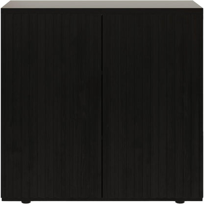 Rophefx Fluted Sideboard Cabinet, 94.5" Buffet Cabinet with Storage, Credenza Storage Cabinets with Adjustable Shelf, Wood Entryway Cabinets with Pop-up Doors for Living Room, Entryway, Hallway, Black