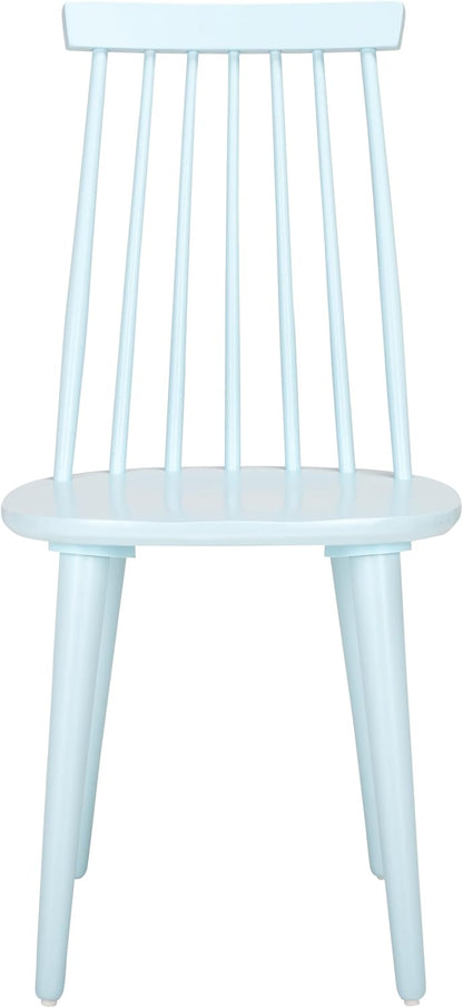 SAFAVIEH Furniture - Burris Side Chair Set of 2 - Pale Blue - Solid Wood - Modern Clean-Line Design - Ideal for Dining Room, Kitchen, Living Room, 17.7" Seat Height (AMH8511G-SET2)