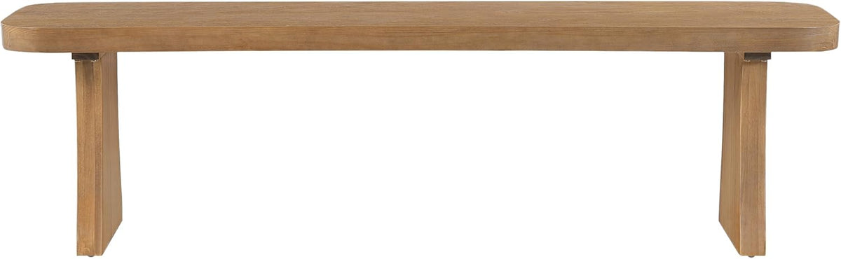 Merax 62.9" Solid Pine Dining Bench with Flared Legs – Rustic Wood Entryway & Dining Seating for 3 Adults, Heavy Duty 350lbs Capacity, Natural Finish for Farmhouse, Modern & Coastal Homes, Pine Wood