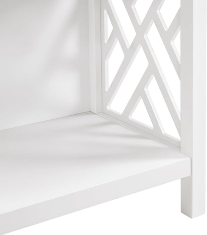 Alaterre Furniture Coventry Bench Stool with Cushion - Pine Wood Bench for Entryway or Bathroom Storage - Use as Shoe Rack, Vanity Chair and More (White)