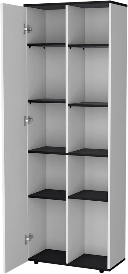 Molly White and Black 1-Door Multistorage Kitchen Pantry