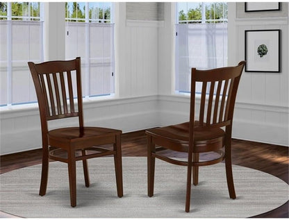 East West Furniture GRC-MAH-W Groton Dining Room Chairs - Slat Back Wood Seat Chairs, Set of 2, Mahogany