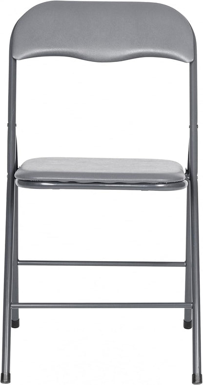 EMMA + OLIVER Gray Square Folding Card Table and Chairs Set for 4 Players | Lightweight, Easy Storage, Padded Top