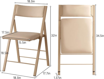 Folding Dining Chairs and Table Set, Space-Saving Dining Table and 2 Padded Steel Frame Folding Chairs(Wood), Drop Leaf Dining Table with Extra Large Storage Space and 2 Drawers