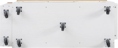 54.1"-85.5" Rolling Kitchen Island with Slide Out Table Grey