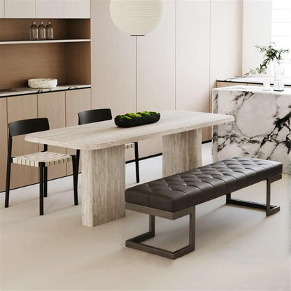 Modern Leather Bed end Stool Bedroom Dressing Room Living Shoe Changing Entryway(Large)