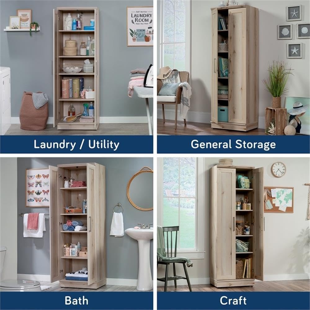 Sauder HomePlus Two Door Storage Cabinet/Pantry Cabinet, Pacific Maple Finish