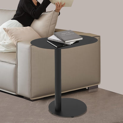 C-Shaped Side Table, Iron End Table, Couch Side Table for Living Room, Study Room, Bedroom & Office (Black)