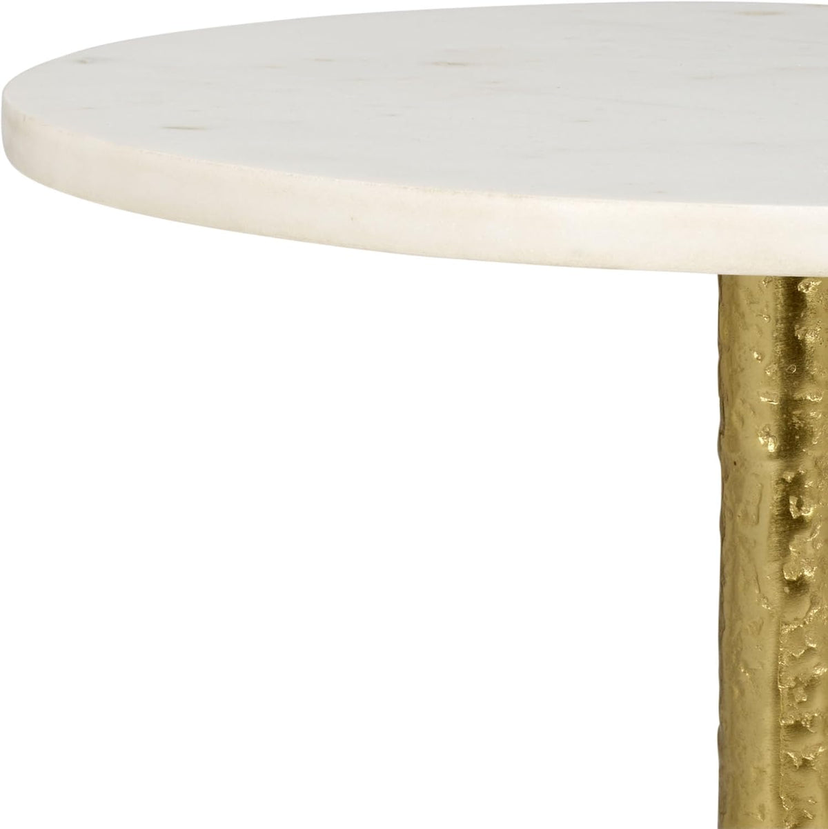 SAFAVIEH Home Collection - Avanni Accent Side Table, Ivory Round Top & Gold Metal Base (ACC5510A)