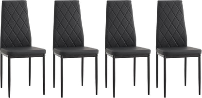 IANIYA Modern Dining Chairs Set of 4, Black Side Dining Room Chairs with Faux PU Leather Padded & High Back, Kitchen Chairs for Dining Room, Living Room, Apartment