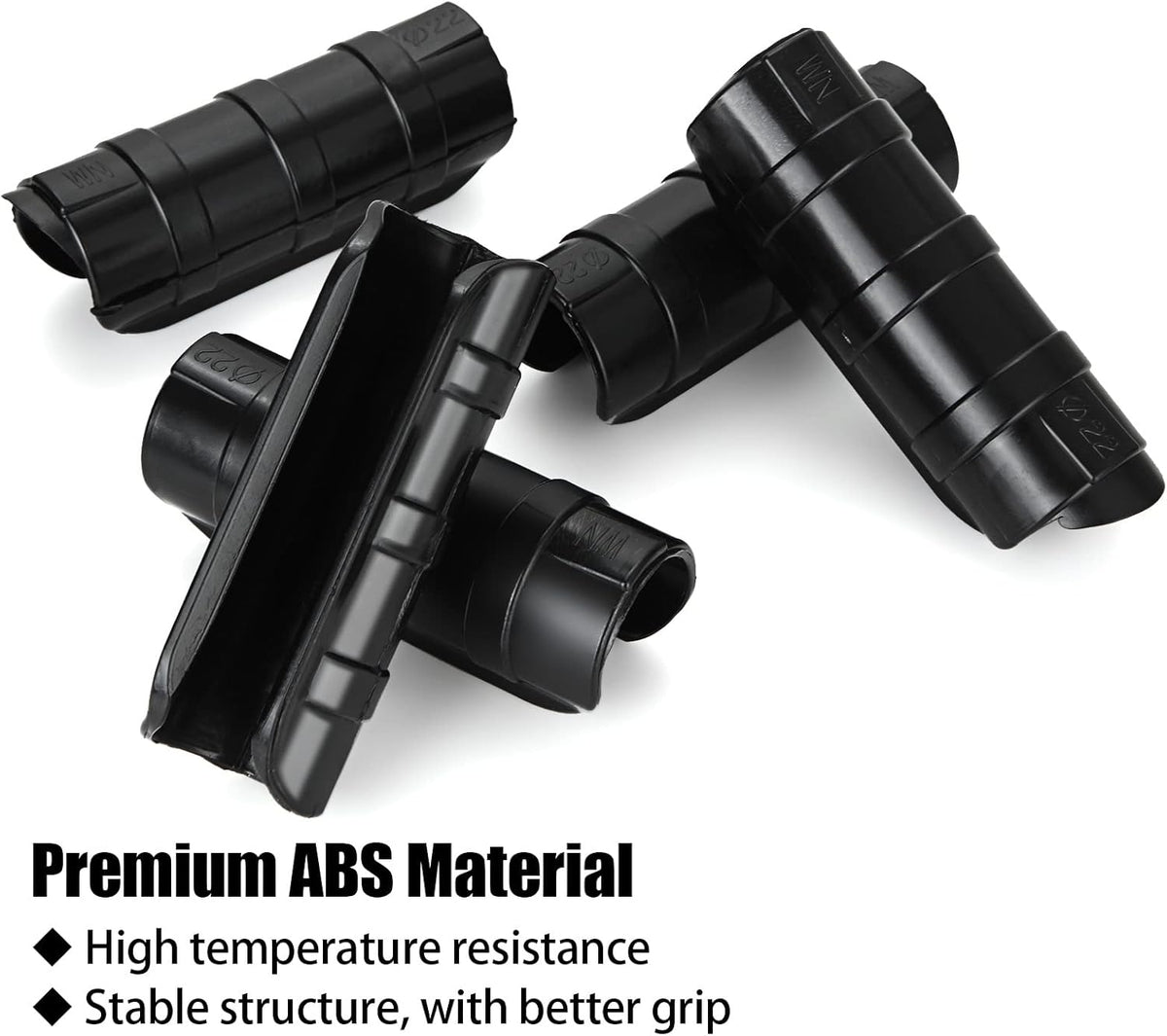 50 PCS Greenhouse Clips 3/4 inch Plastic Greenhouse Clamps 20mm Black ABS Snap Clamp Tube Clip Garden Buildings Tube Clip for Greenhouse Film Sunshade Nets Frame Shelters- Outer Ø 0.95” inner Ø 0.78”