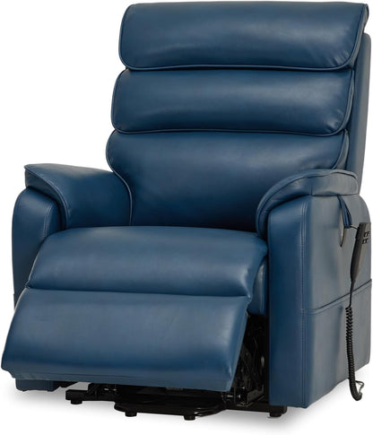 DYNOX Power Lift Recliner Chair for Elderly, Dual Motor Lay Flat Lift Chair with Heat & Massage, 350 LBS Capacity(9188,Faux Leather,Dark Blue)