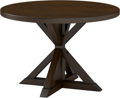 Roundhill Furniture Windvale Cross-Buck Base Dining Table, Espresso