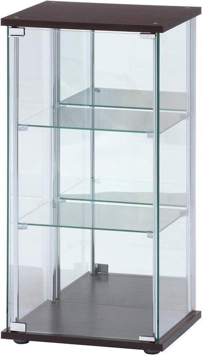 Fuji Boeki 97336 Collection Case, Figure Case, 3 Tiers, Width 16.7 x Depth 14.4 x Height 33.9 inches (42.5 x 36.5 x 86 cm), Brown, Tempered Glass, Rear Mirror, Assembly Required