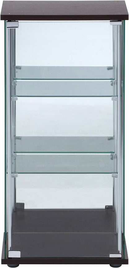 Fuji Boeki 97336 Collection Case, Figure Case, 3 Tiers, Width 16.7 x Depth 14.4 x Height 33.9 inches (42.5 x 36.5 x 86 cm), Brown, Tempered Glass, Rear Mirror, Assembly Required