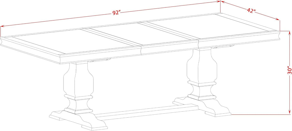 LKMA9-AWA-36 9 Pieces Dining table set includes a Rectangular Dining Table and 8 Light Beige Polyester Fabric Dining Room Chairs, Antique Walnut finish