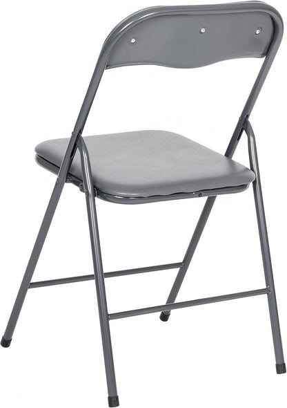EMMA + OLIVER Gray Square Folding Card Table and Chairs Set for 4 Players | Lightweight, Easy Storage, Padded Top
