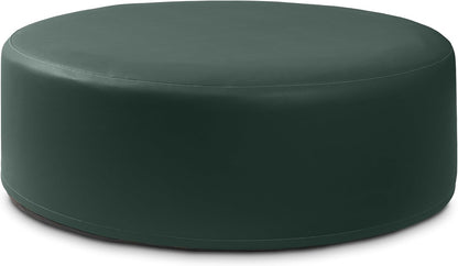 Jaxx Candler Round Couch Ottoman – Oversized Giant Coffee Table Ottoman - Versatile Firm Foam Construction - Kid Safe with Removable Cover, 44”, Premium Faux Leather, Hunter Green