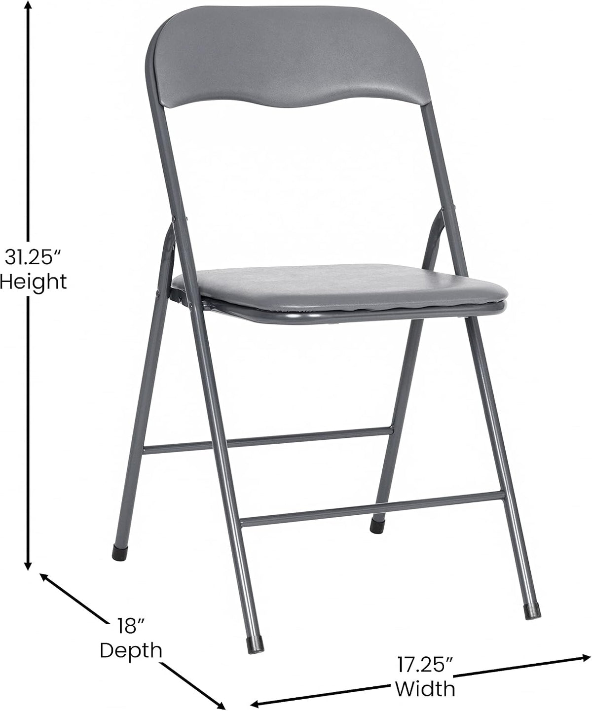 EMMA + OLIVER Gray Square Folding Card Table and Chairs Set for 4 Players | Lightweight, Easy Storage, Padded Top