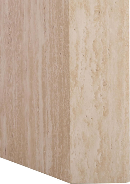 SAFAVIEH Home Collection - Woodrow Square Accent Table, Neutral Beige Faux Travertine Veneer (ACC7006B)