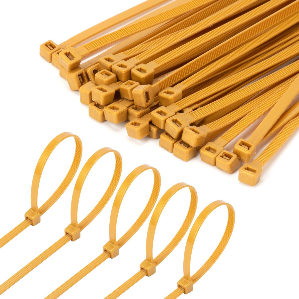 6 Inch Gold Zip Tie 1000 PCS, 18 Lbs - Small to Medium Zip Tie, Nylon PA66 UV Resistant Cable Tie for Indoor and Outdoor Use - Ideal for bundling and securing objects
