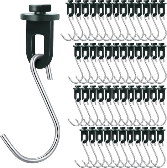 Ripeng 50 Pieces Greenhouse Hooks Hanger Twist Clips Greenhouse Fixing Clips with Stainless Steel S Hooks for Outdoor Garden Hanging Plants Plastic Insulation Netting Shading