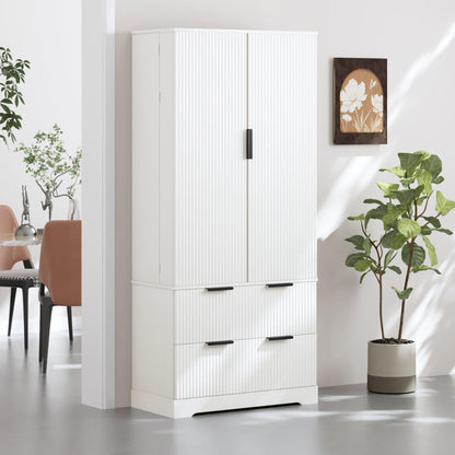 Hassyee 72" Modern Fluted Kitchen Pantry Cabinet with 2 Large Drawers & 8-Door Spice Rack, Freestanding Storage Organizer for Bathroom, Dining Room, Office, Entryway, White