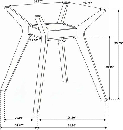 Coaster Home Furnishings Paxton Square Wood Counter Height Dining Table Base Brown 122178